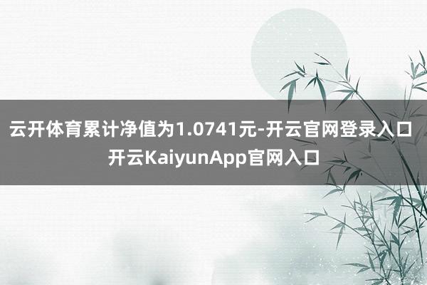 云開體育累計(jì)凈值為1.0741元-開云官網(wǎng)登錄入口 開云KaiyunApp官網(wǎng)入口